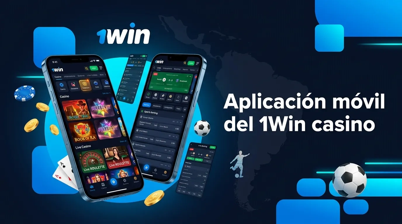 Aplicación móvil del casino 1Win con acceso a tragamonedas, casino en vivo y apuestas deportivas