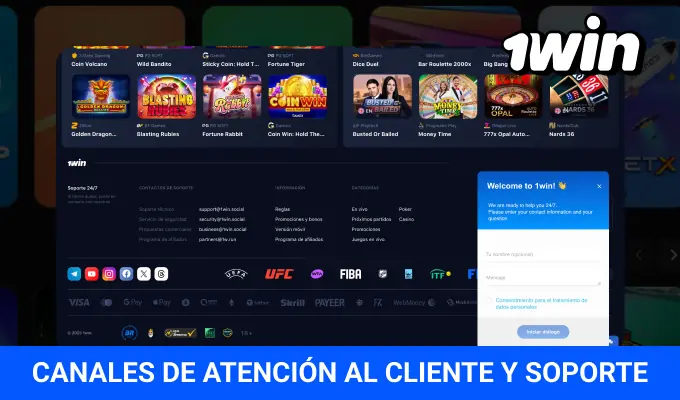 1win asistencia técnica soporte